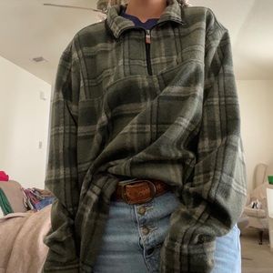 SOLD 🌞 John Wayne stock supply co fleece flannel quarter zip